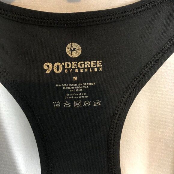 90 Degree By Reflex Womens Black Activewear Racerback Tank Top Size M.        SB - Picture 2 of 4
